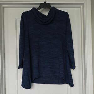 Women's Navy Blue Cowl Neck Sweater